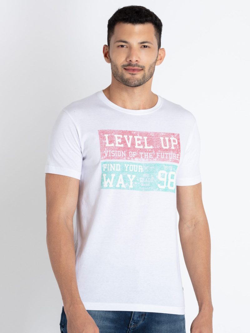 Mens Printed Round Neck T-Shirt