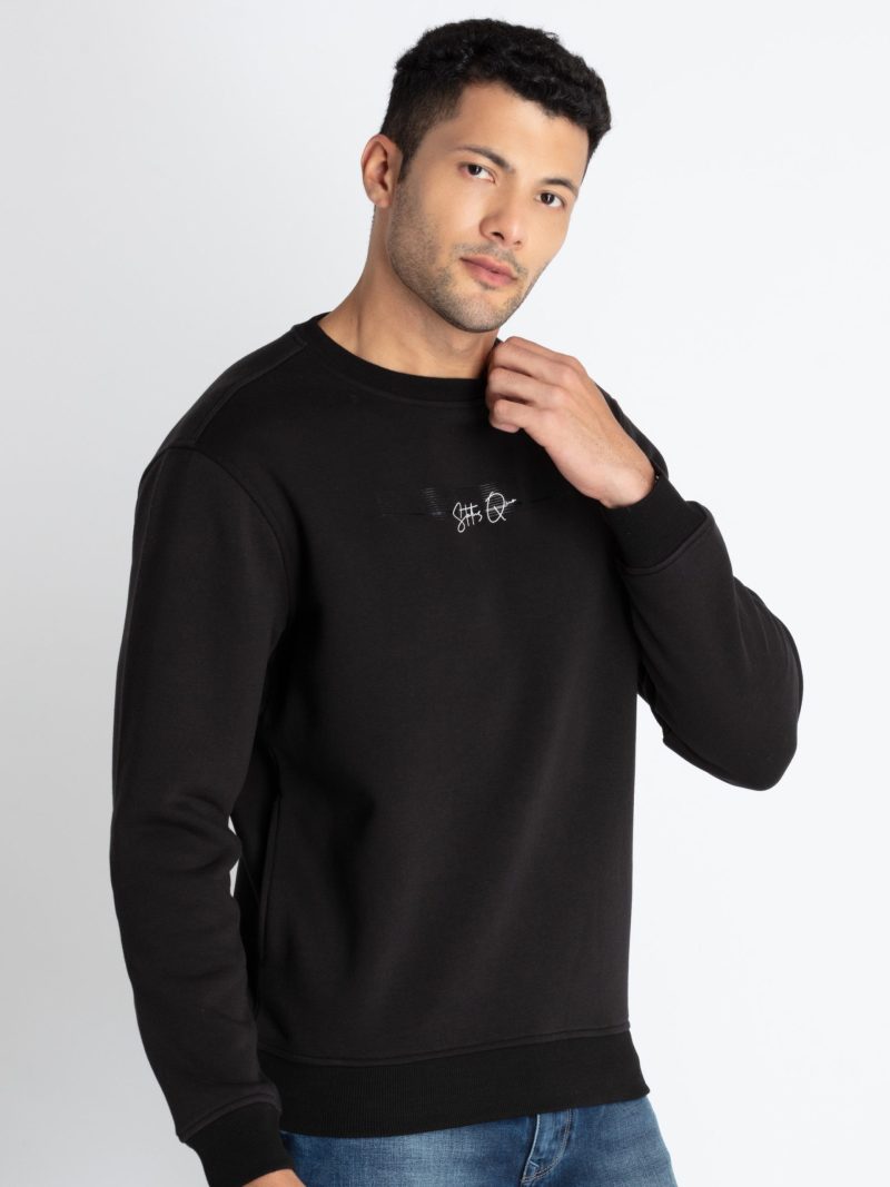 Mens Solid Round Neck Sweatshirt