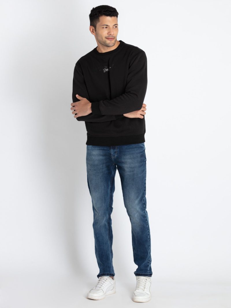 Mens Solid Round Neck Sweatshirt