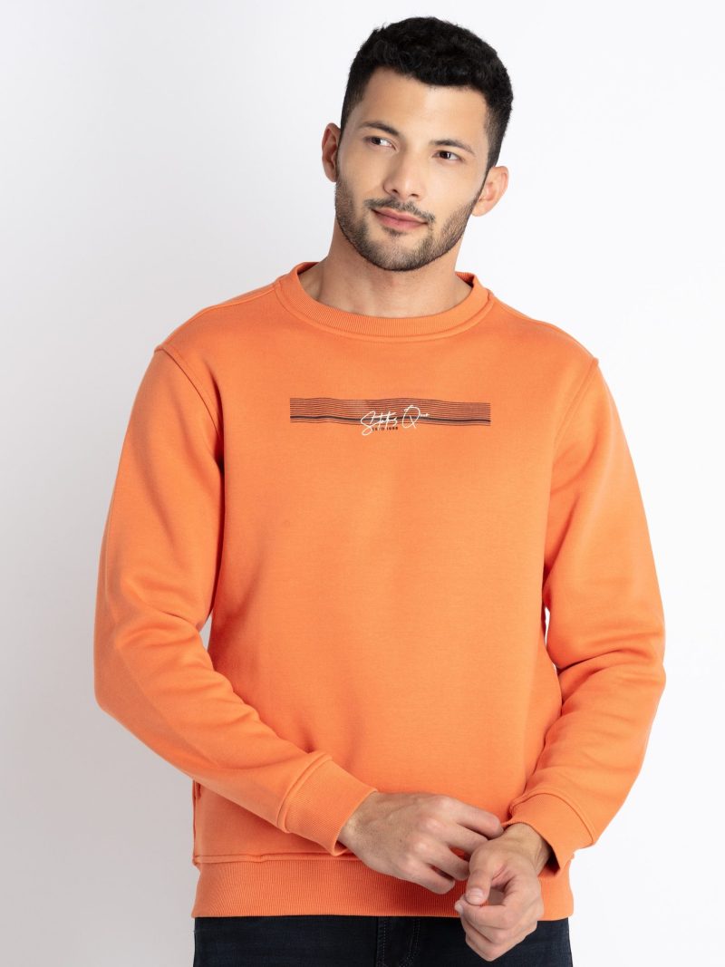 Mens Solid Round Neck Sweatshirt