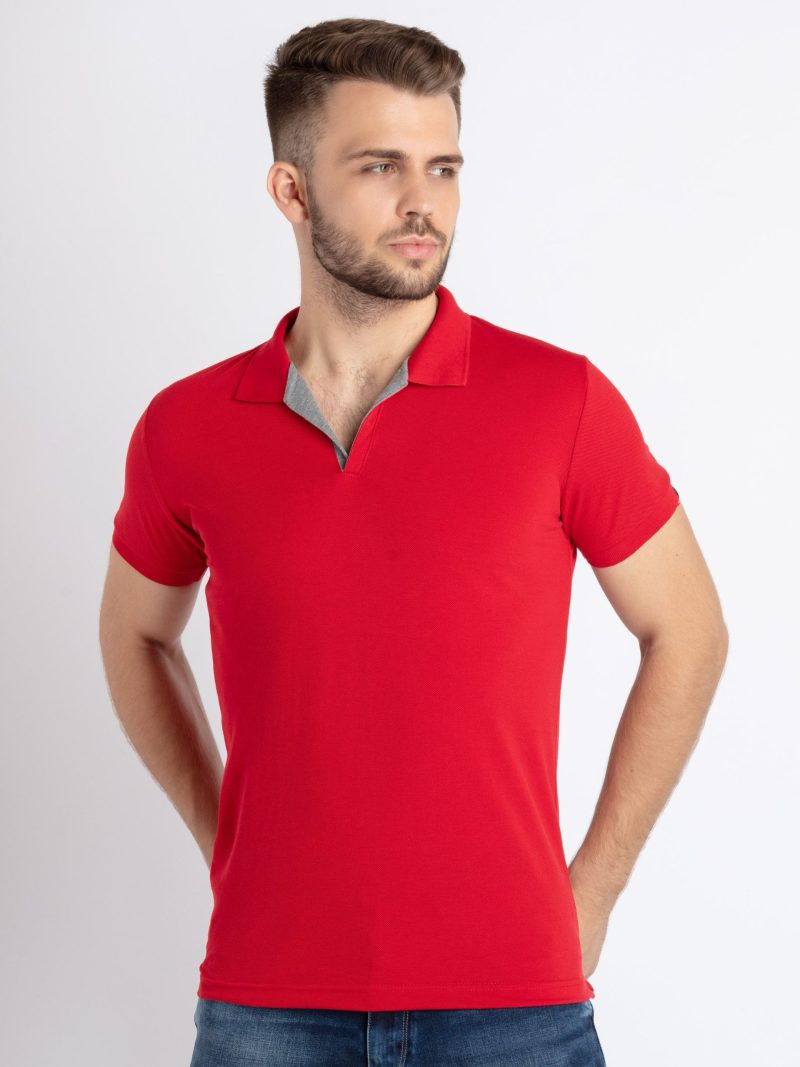 Status Quo Mens Solid Slim Fit Polo T-Shirt