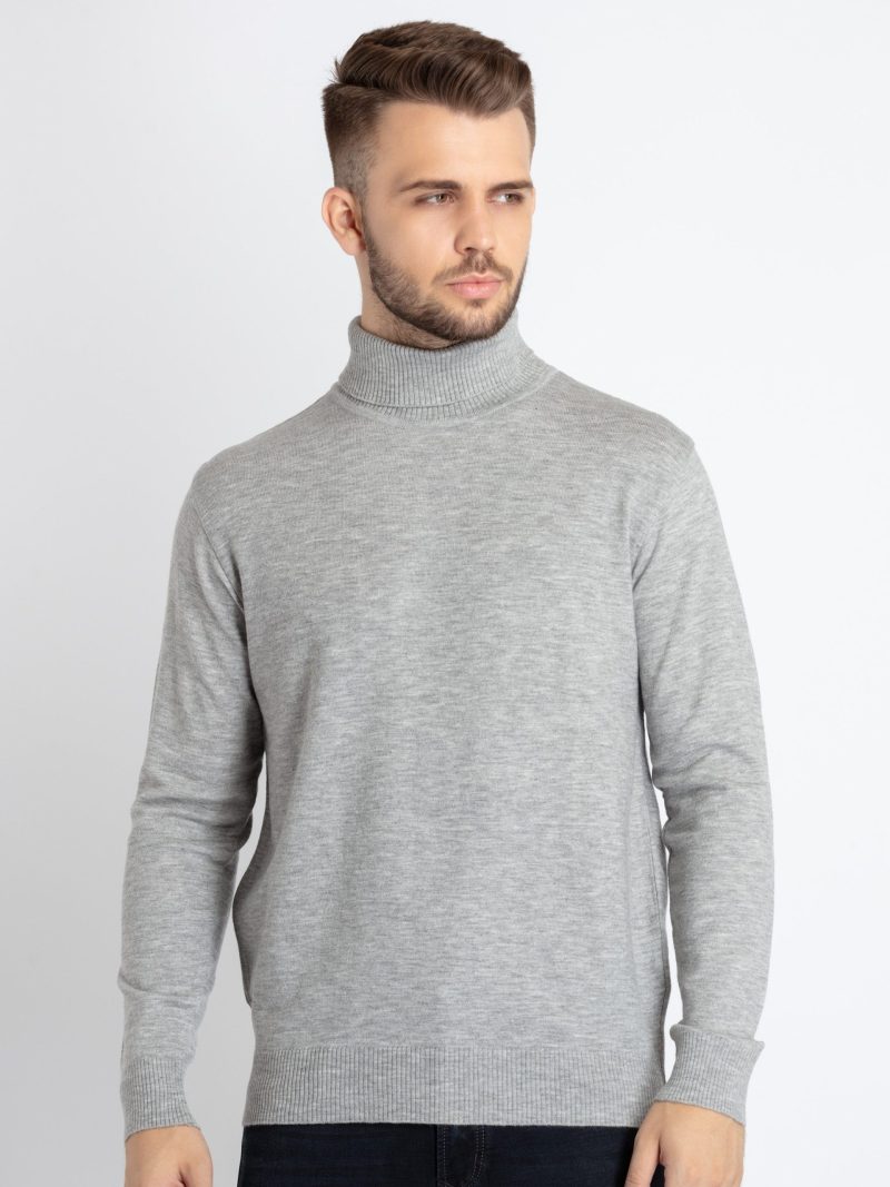 Status Quo Mens Solid High Neck Sweater