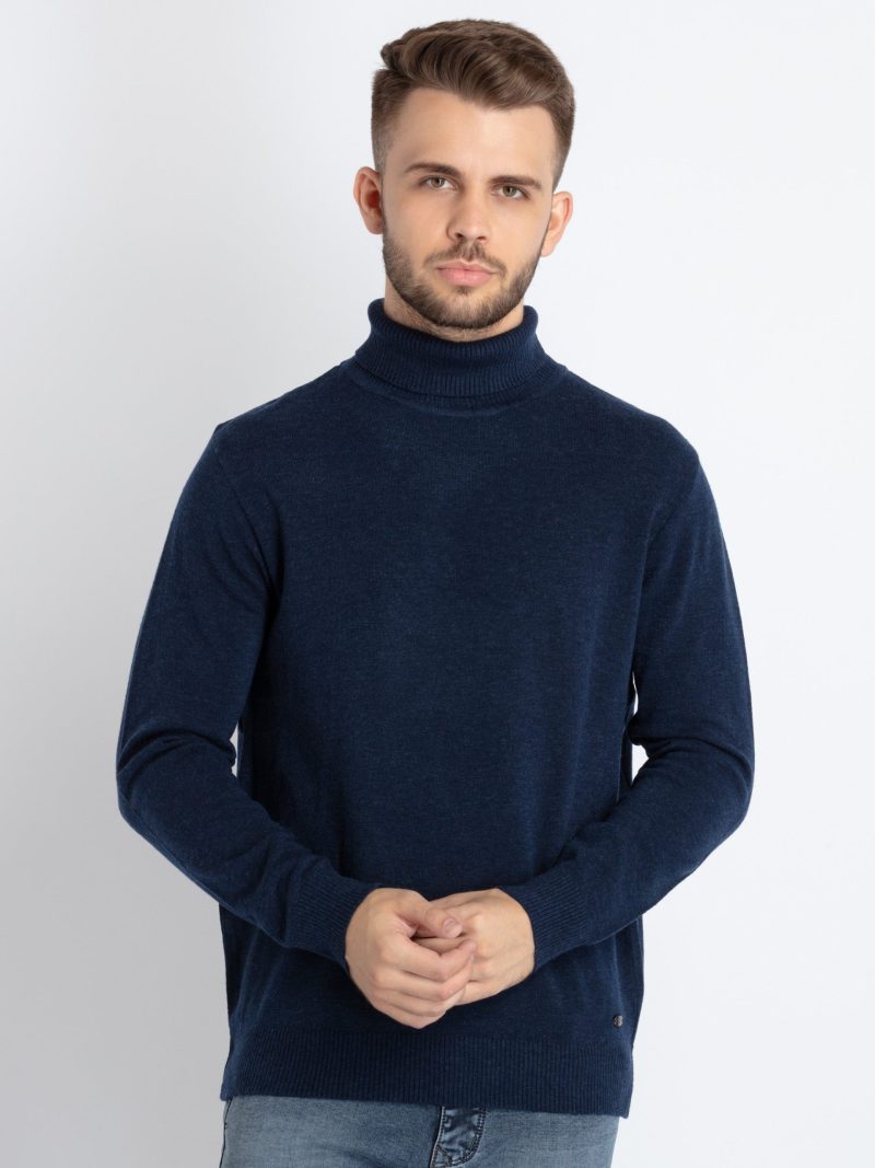 Status Quo Mens Solid High Neck Sweater