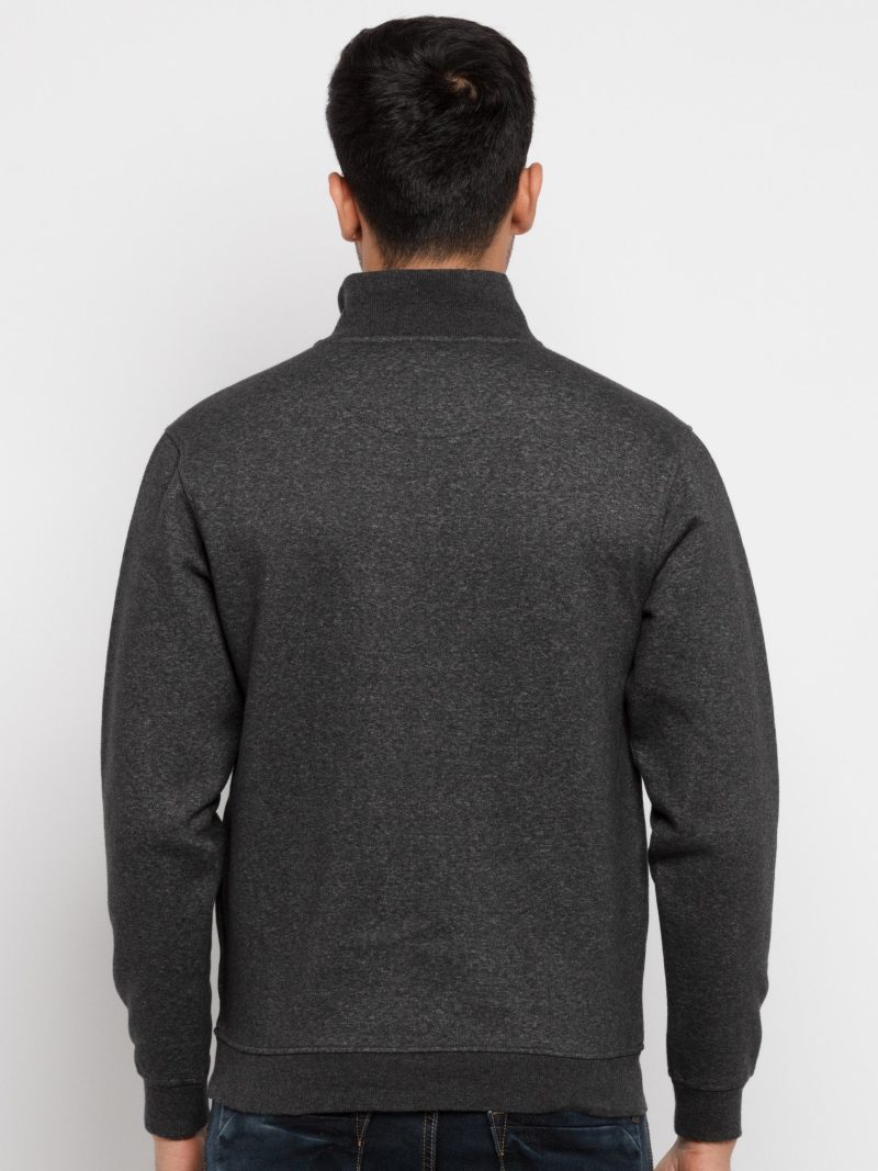 Mens Soild Dyed High Neck Sweatshirt