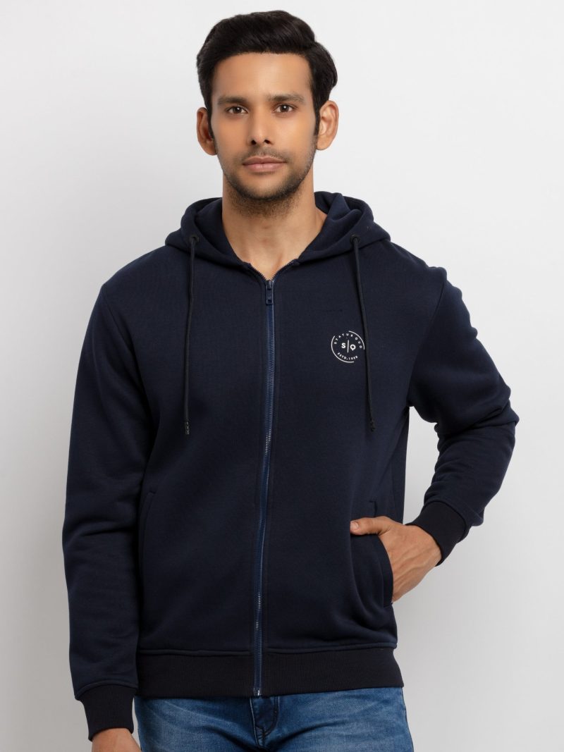 Mens Solid Hooded Sweatshirt