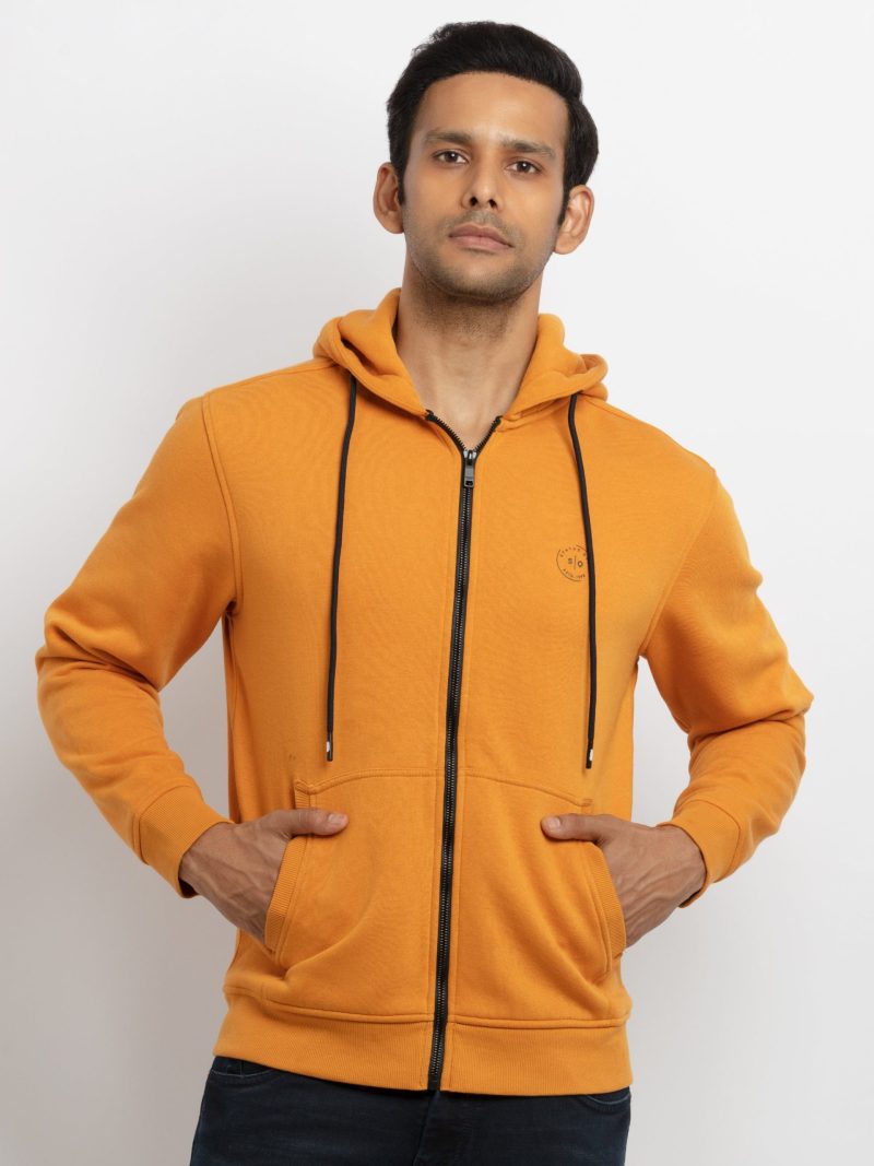 Mens Solid Hooded Sweatshirt