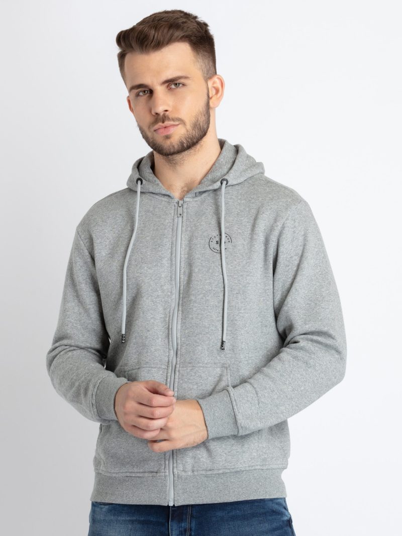 Mens Solid Hooded Sweatshirt