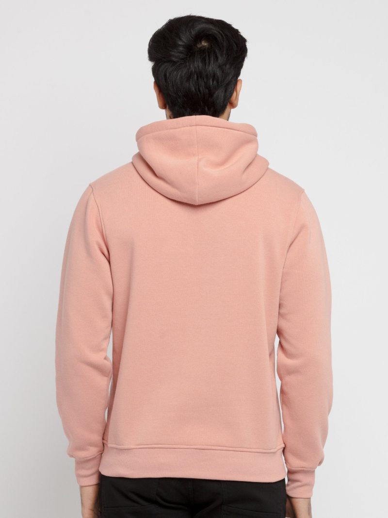 Mens Printed Round Neck Hooded Sweatshirt