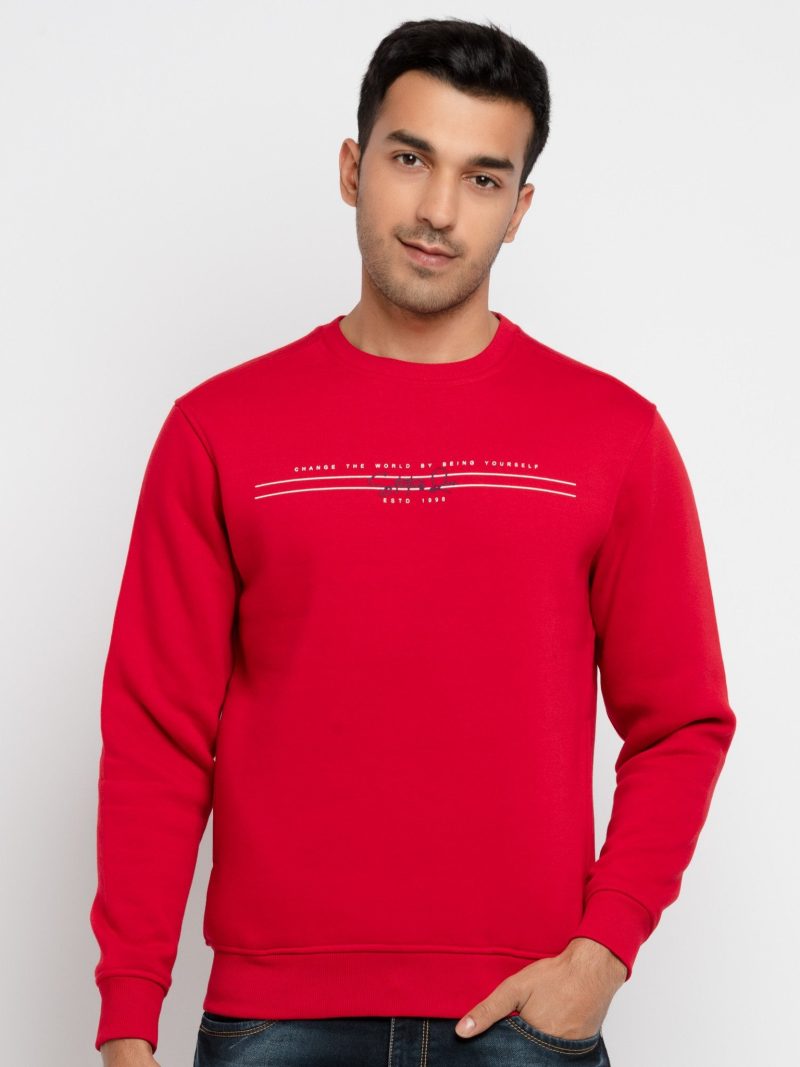 Mens Printed Round Neck Sweatshirt