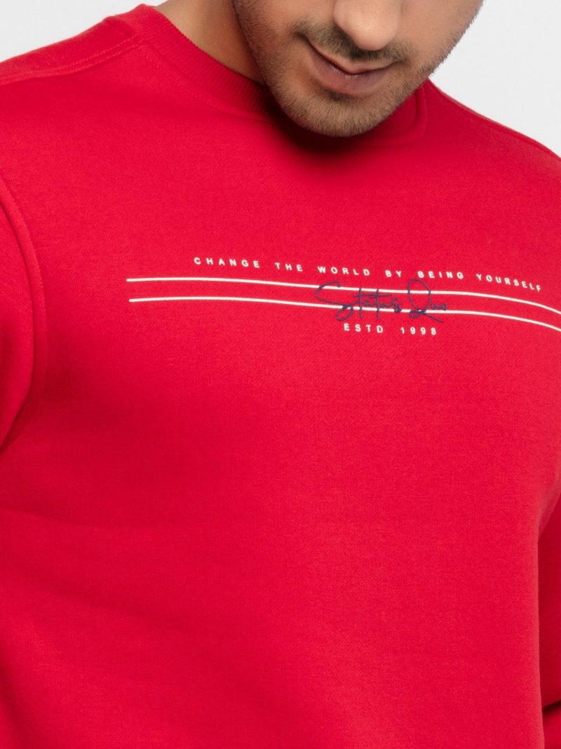 Mens Printed Round Neck Sweatshirt