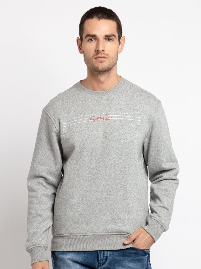 Mens Printed Round Neck Sweatshirt