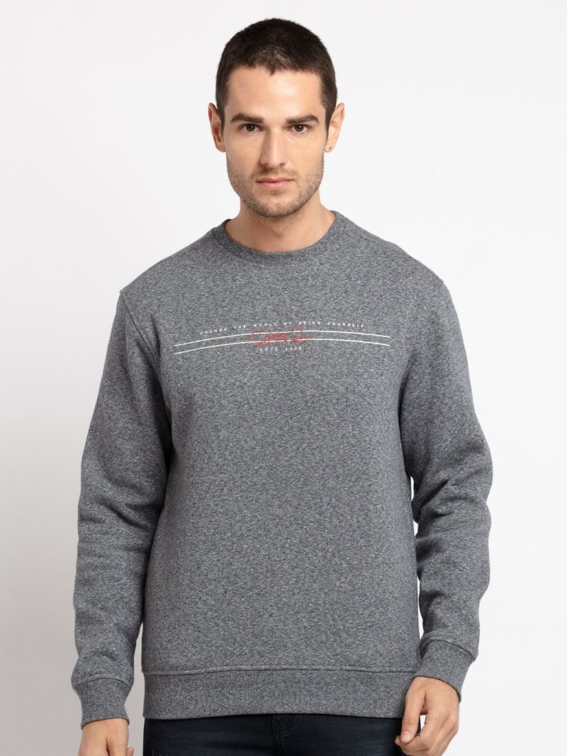 Mens Printed Round Neck Sweatshirt