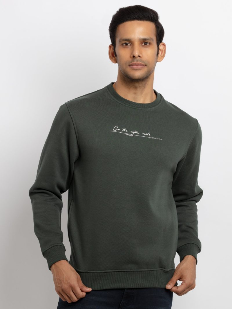 Mens Printed Round Neck Sweatshirt