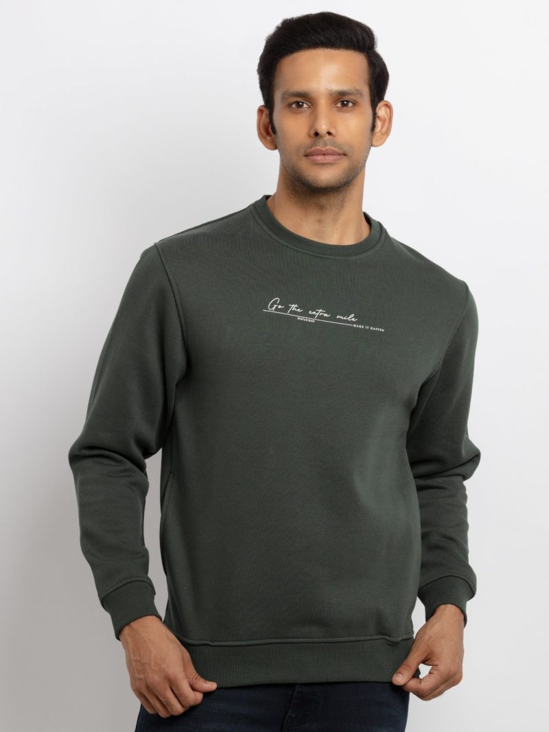 Mens Printed Round Neck Sweatshirt