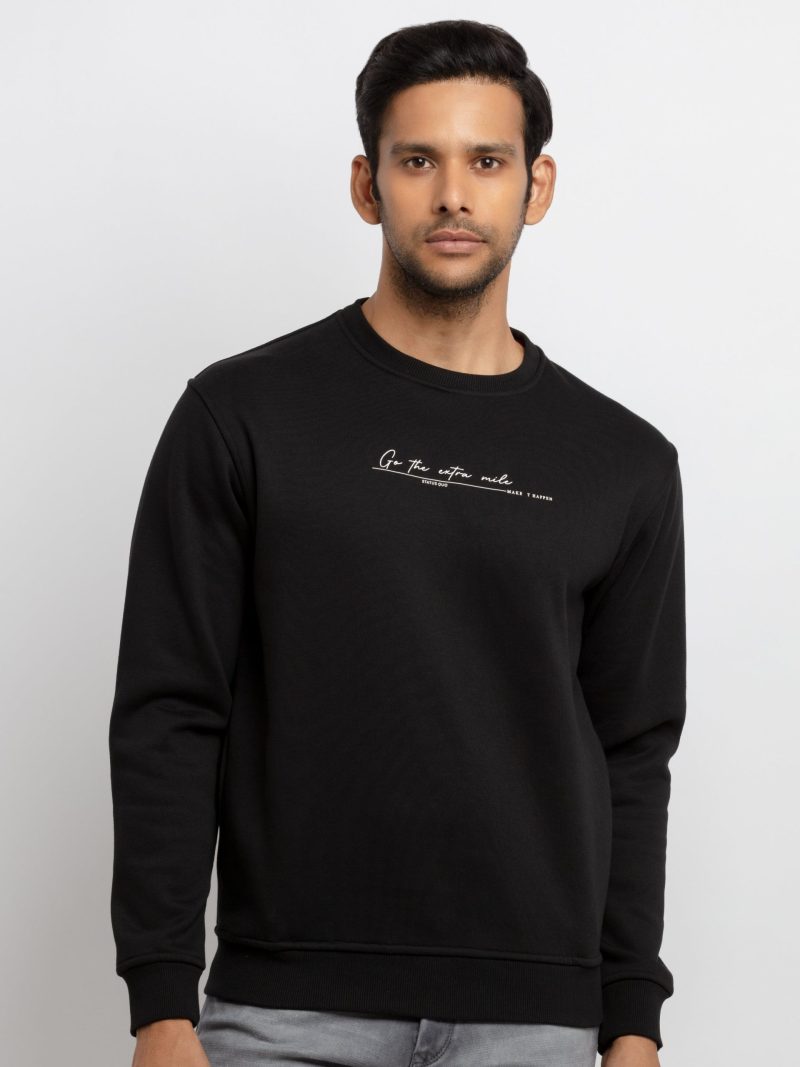 Mens Printed Round Neck Sweatshirt