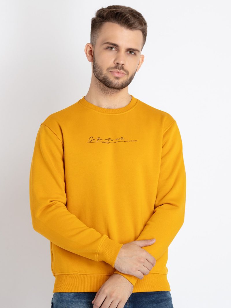 Mens Printed Round Neck Sweatshirt