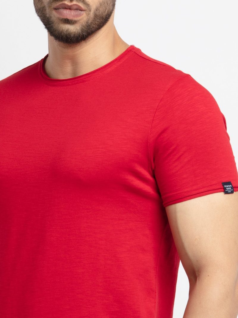 Mens Basic Taperd Fit Round Neck T-Shirt