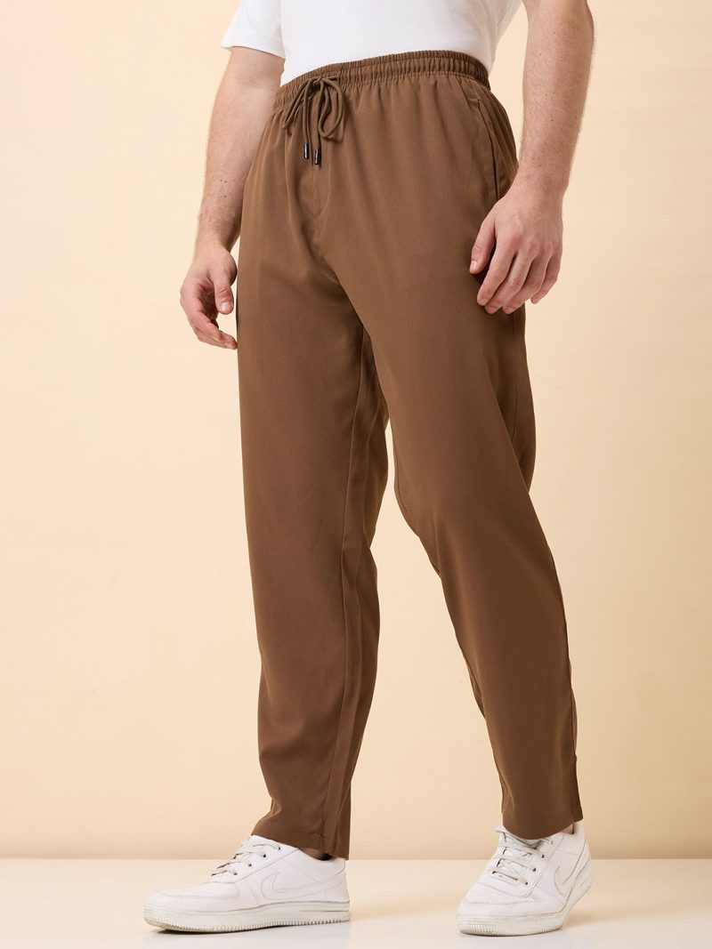 Status Quo Men'S Basic Solid Regular Fit Drawstring Track Pant With 4 Pockets