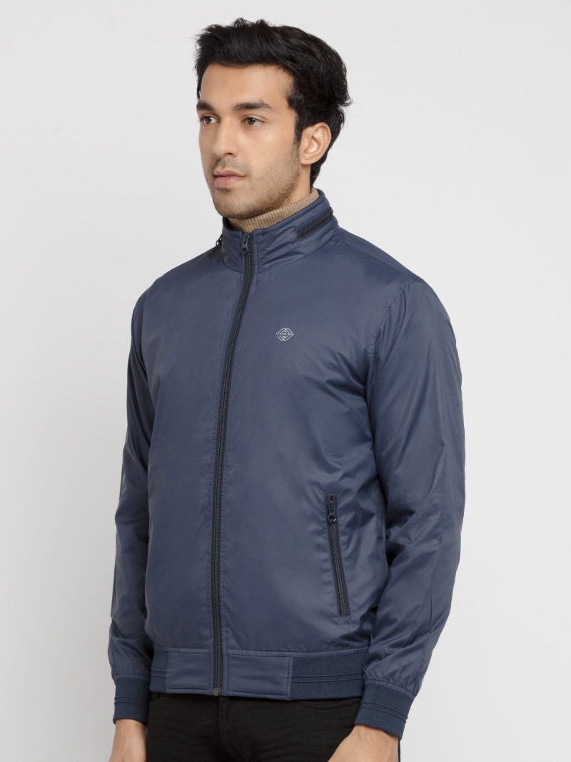 Mens Solid High Neck Lightweight Jacket