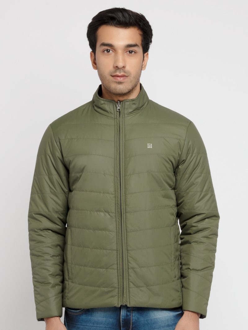 Mens Solid Quilted Reversible Jacket