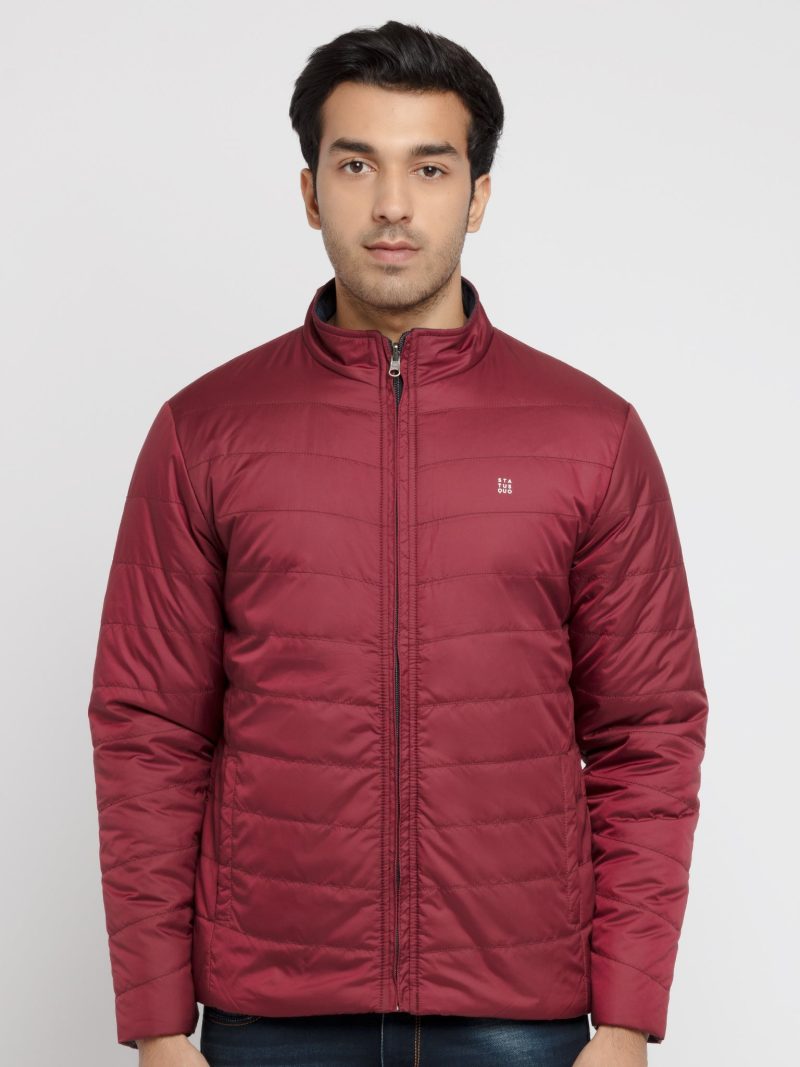 Mens Solid Quilted Reversible Jacket