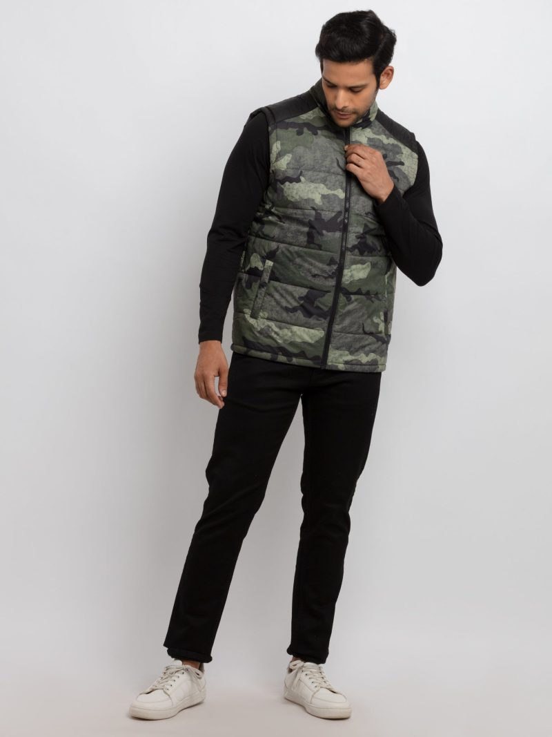 Mens Quilted High Neck Sleeveless Jacket