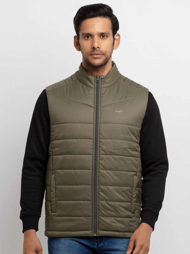 Mens Solid Quilted Jacket
