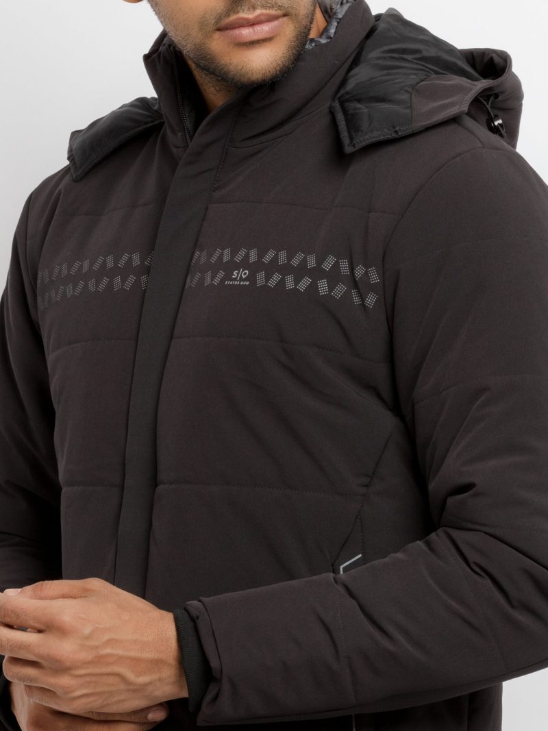 Mens Quilted Hooded Jacket