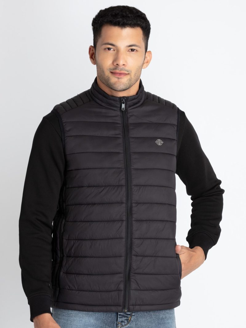 Mens Quilted High Neck Sleeveless Jacket
