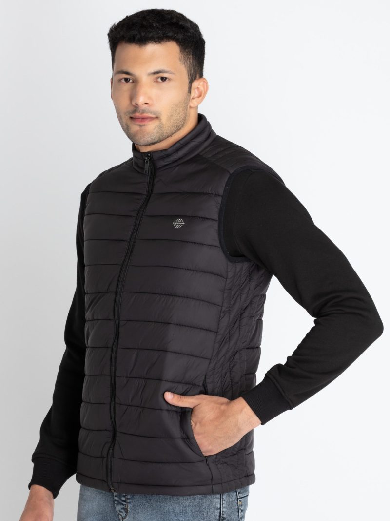 Mens Quilted High Neck Sleeveless Jacket