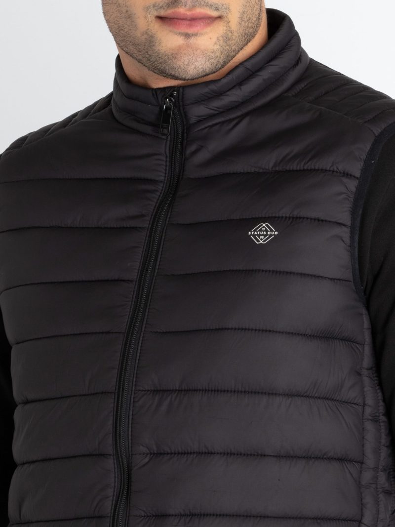 Mens Quilted High Neck Sleeveless Jacket