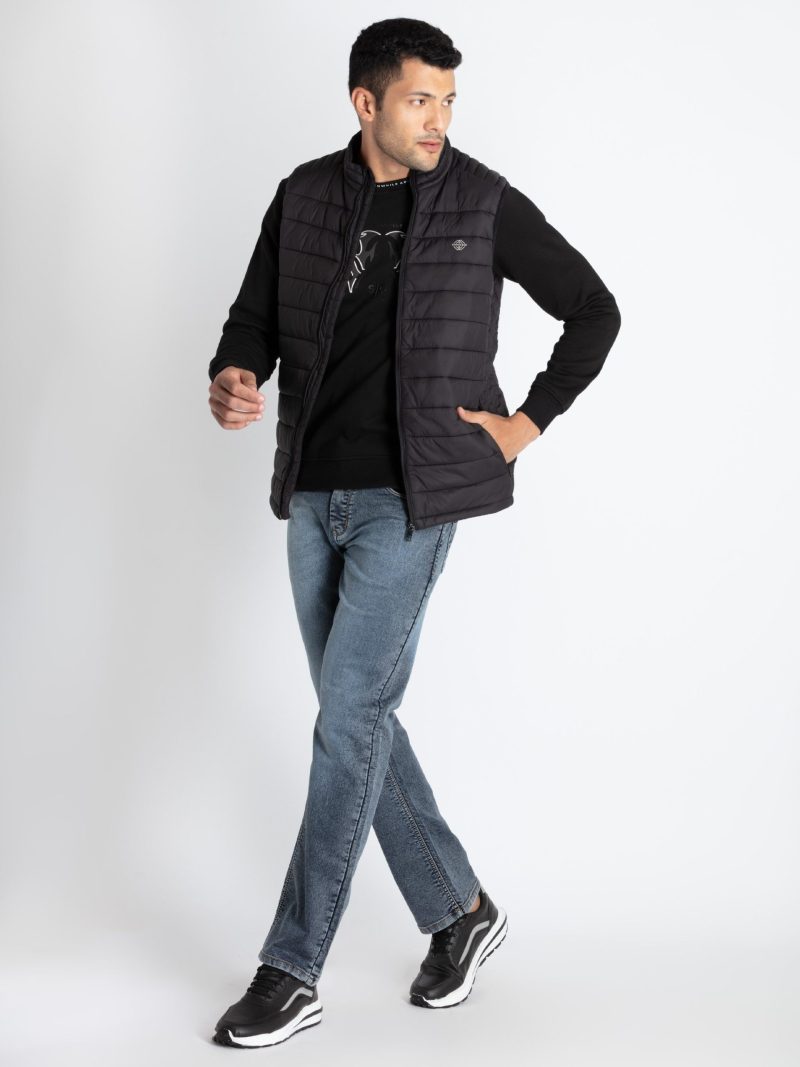 Mens Quilted High Neck Sleeveless Jacket