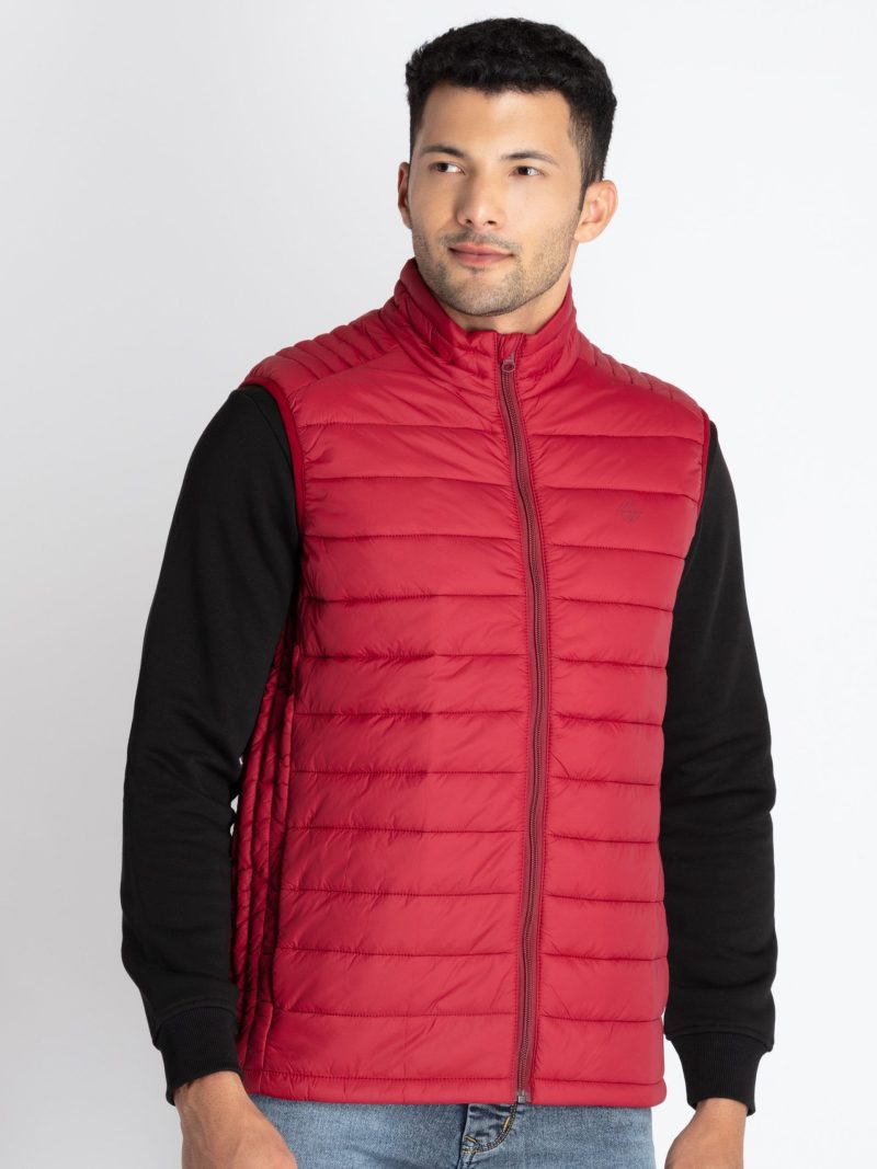 Mens Quilted High Neck Sleeveless Jacket