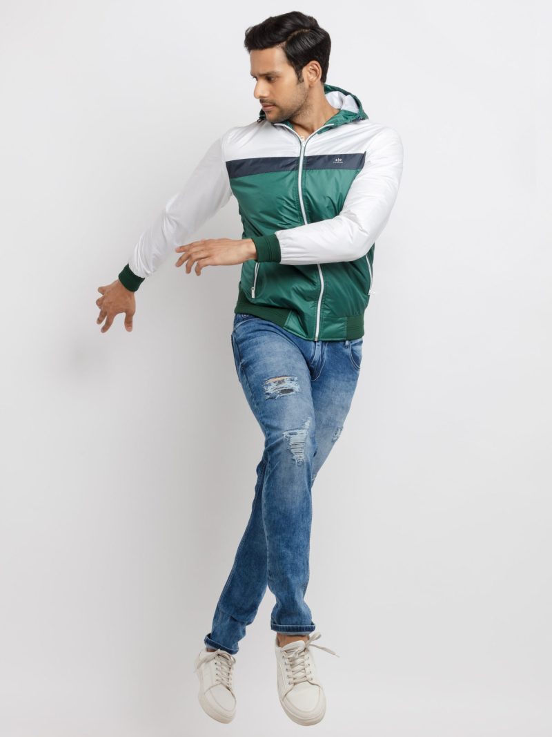 Mens Mix & Match Hooded Lightweight Jacket