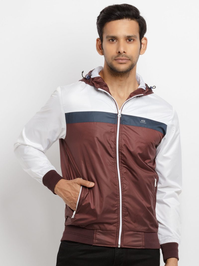 Mens Mix & Match Hooded Lightweight Jacket