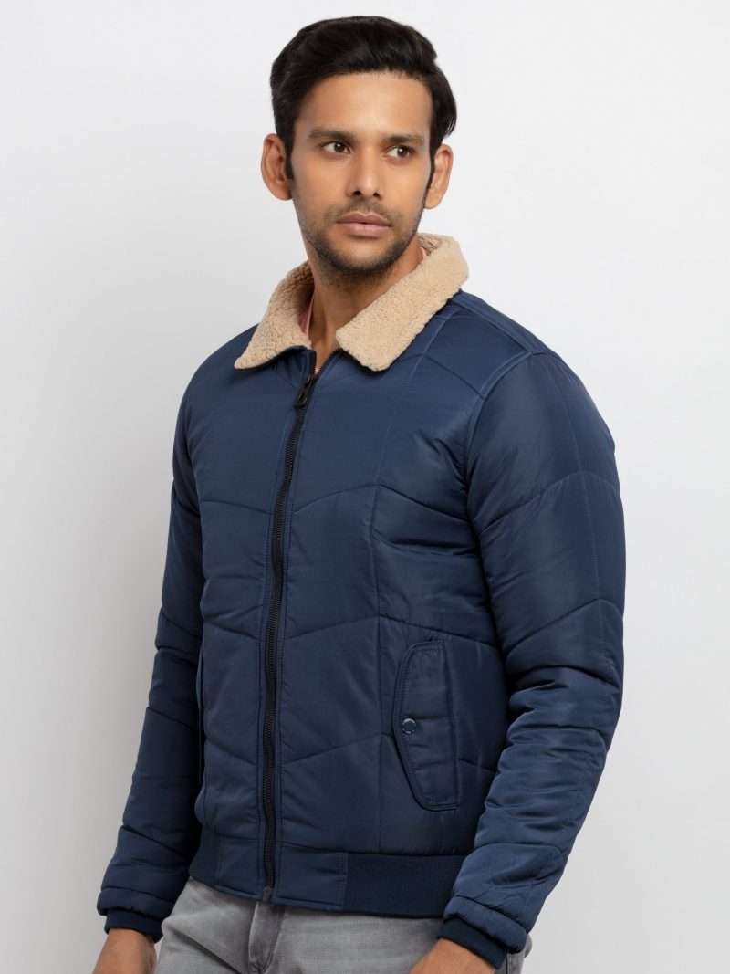 Mens Quilted Collar Neck Jacket