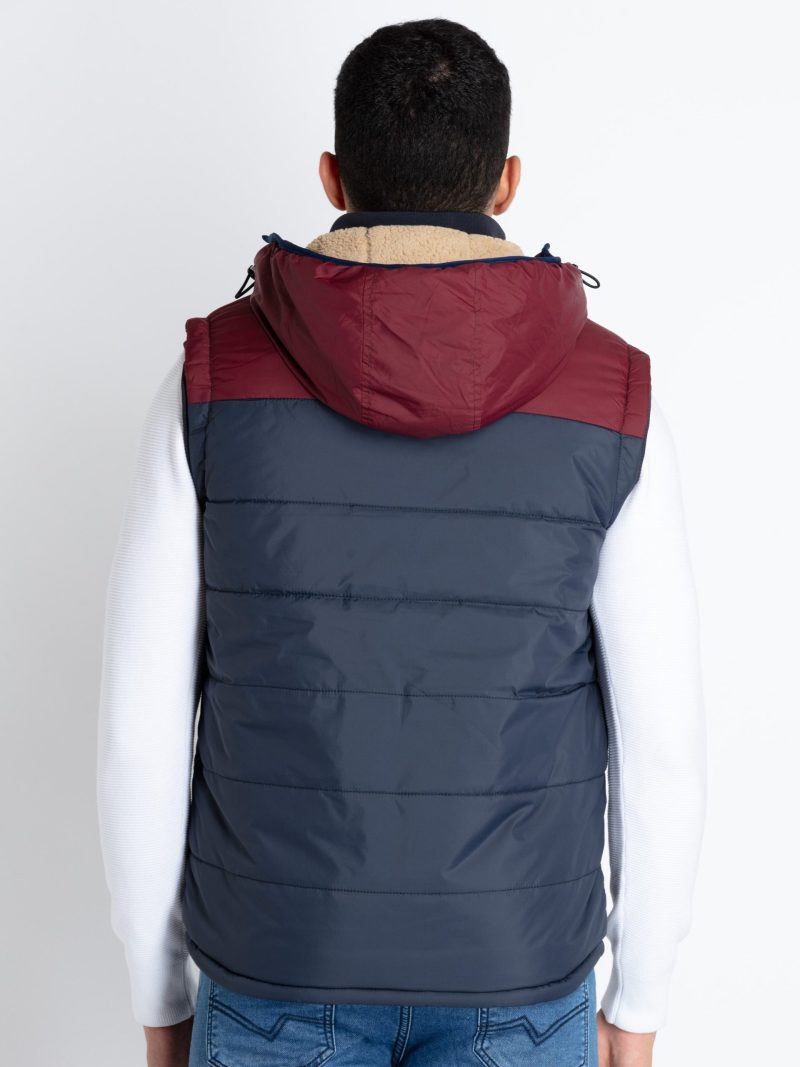 Mens Quilted Sleeveless Hooded Jacket