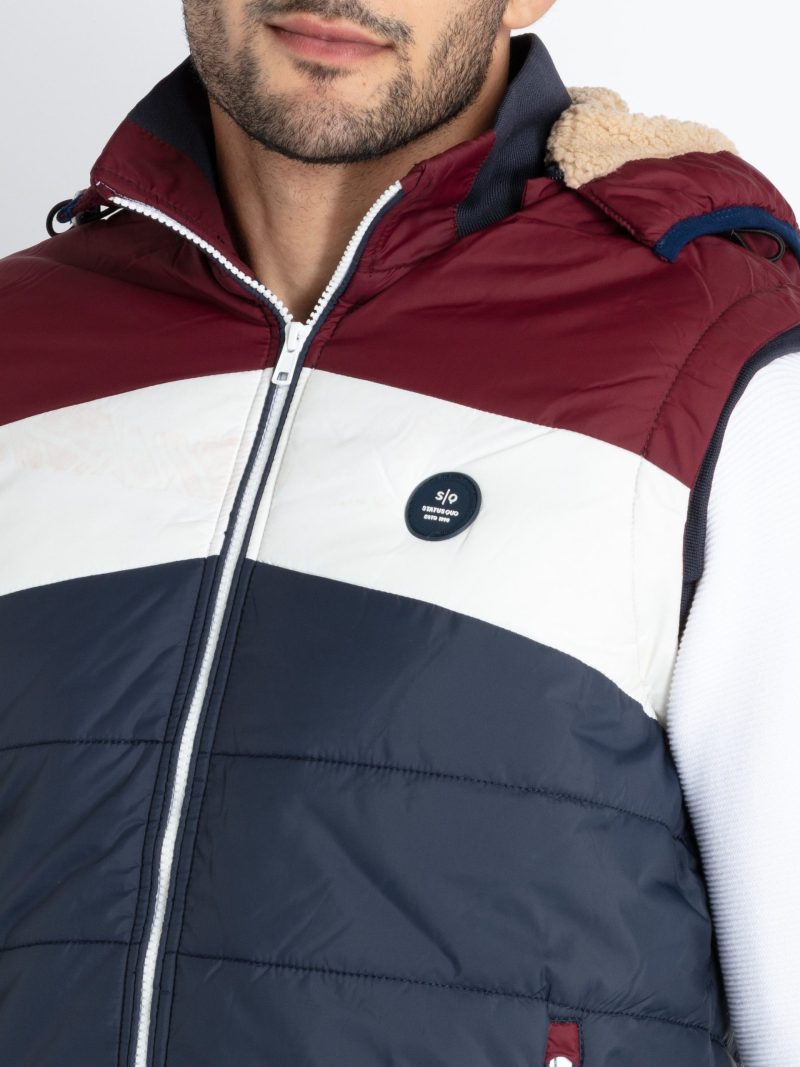 Mens Quilted Sleeveless Hooded Jacket