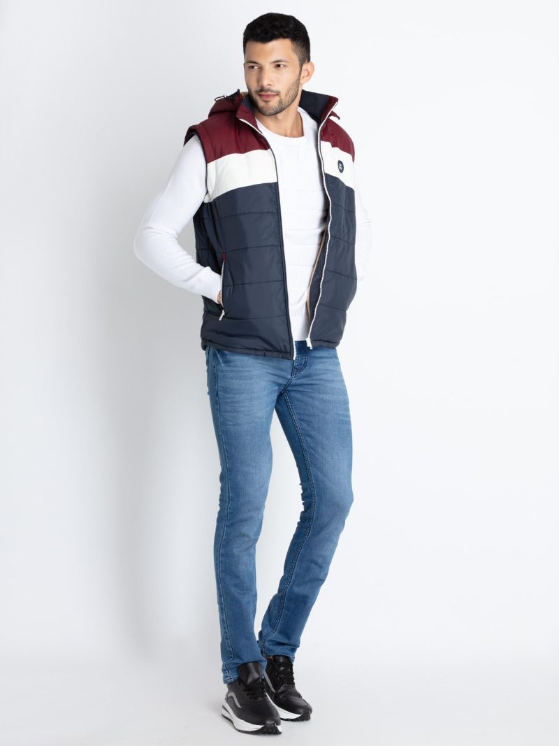 Mens Quilted Sleeveless Hooded Jacket