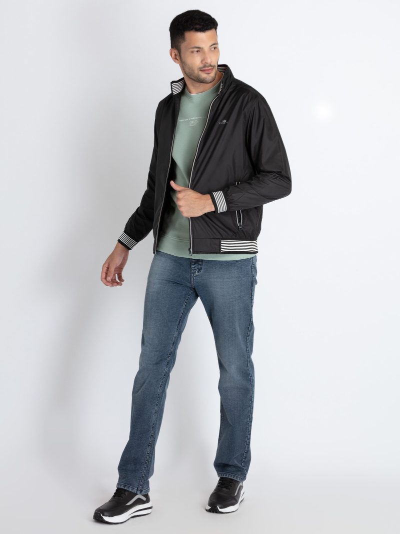 Mens Solid High Neck Lightweight Jacket