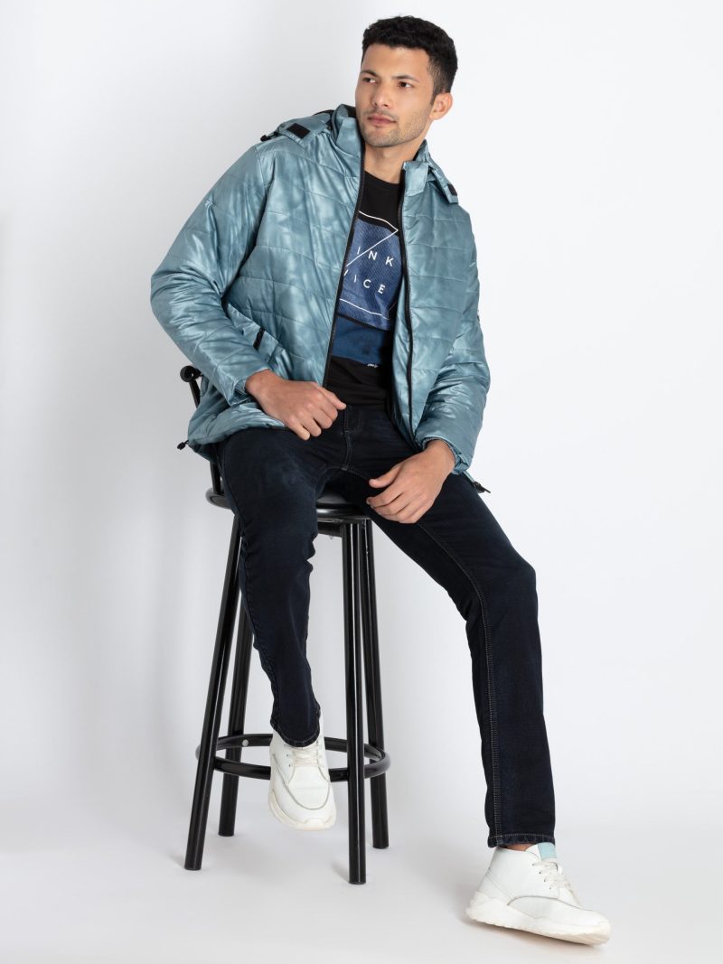 Mens Quilted Hooded Jacket