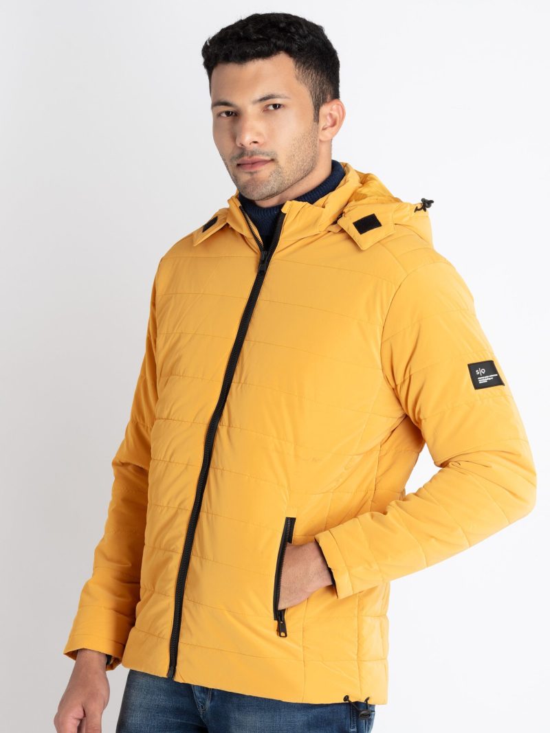 Mens Quilted Jacket With Detachable Hood