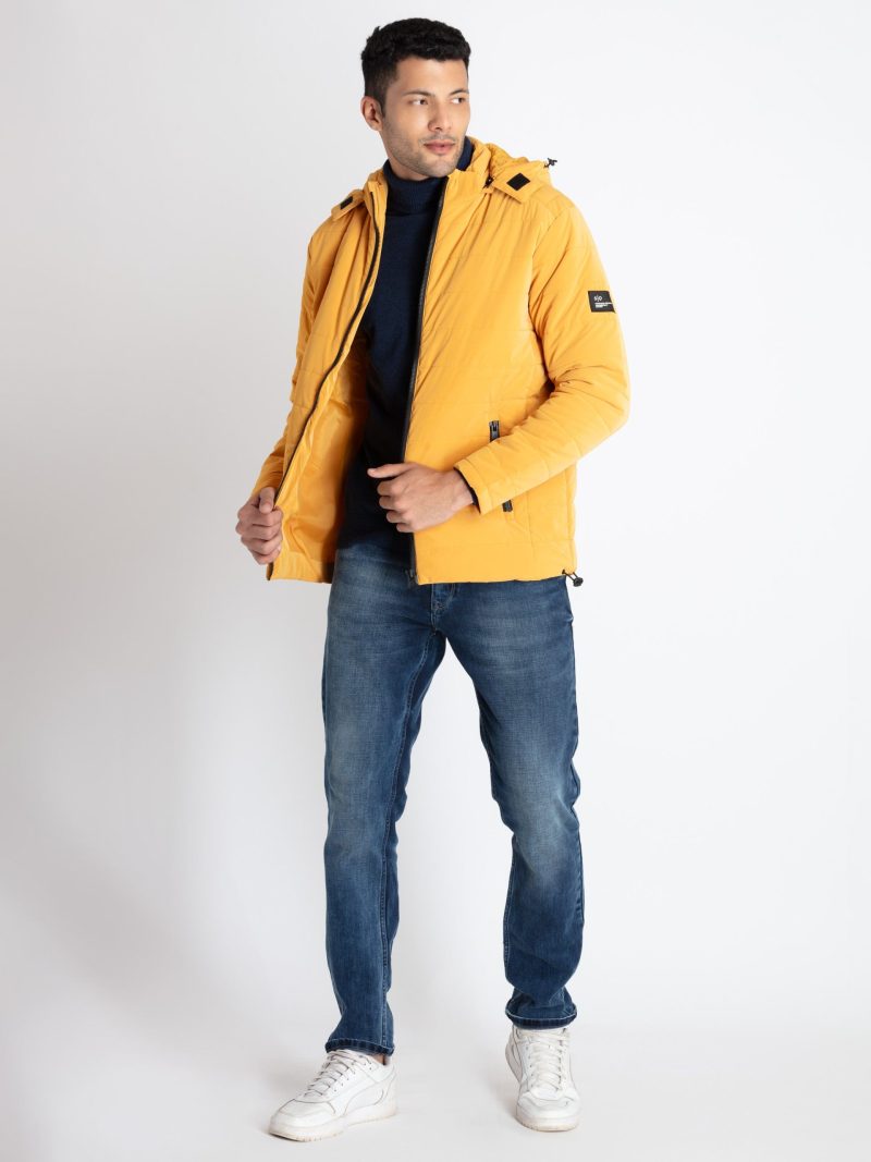 Mens Quilted Jacket With Detachable Hood