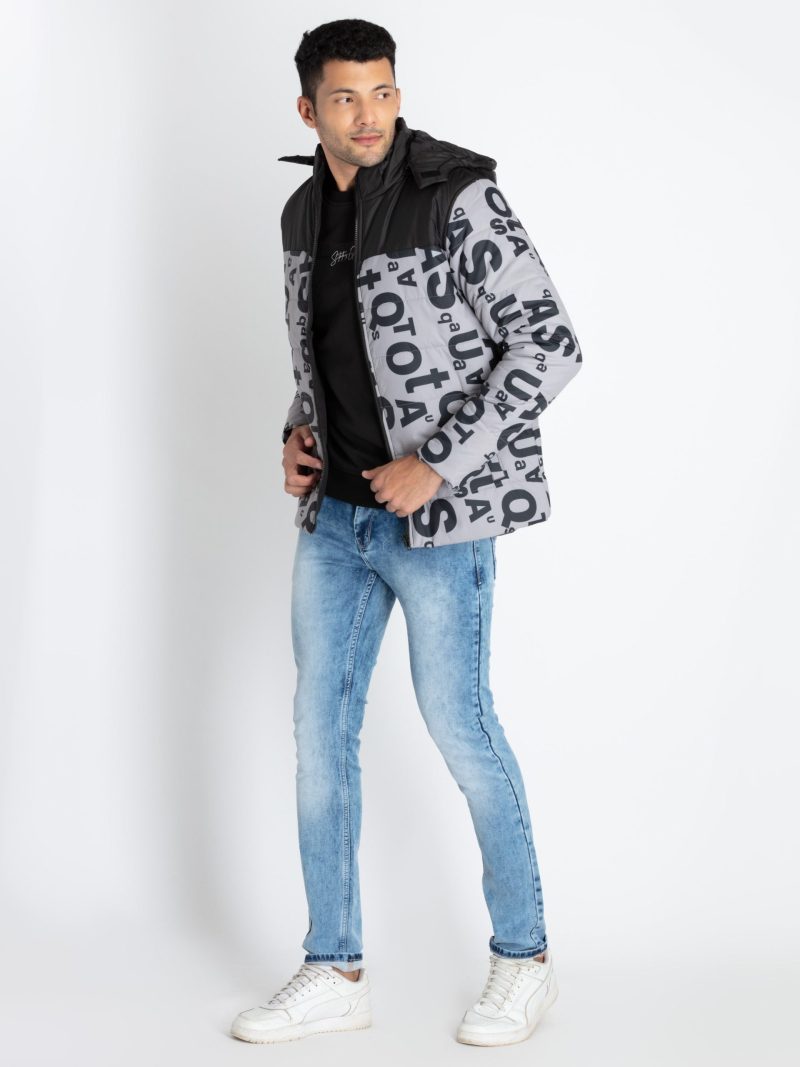 Mens All Over Printed Hooded Jacket