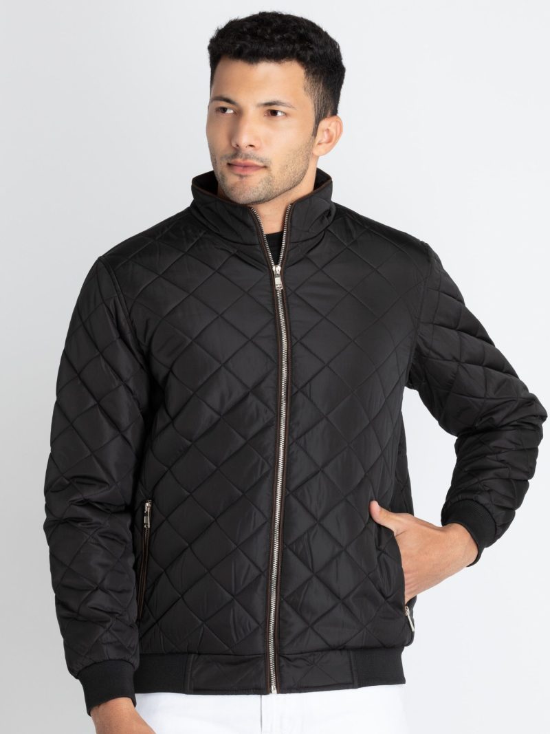 Mens Quilted High Neck Jacket