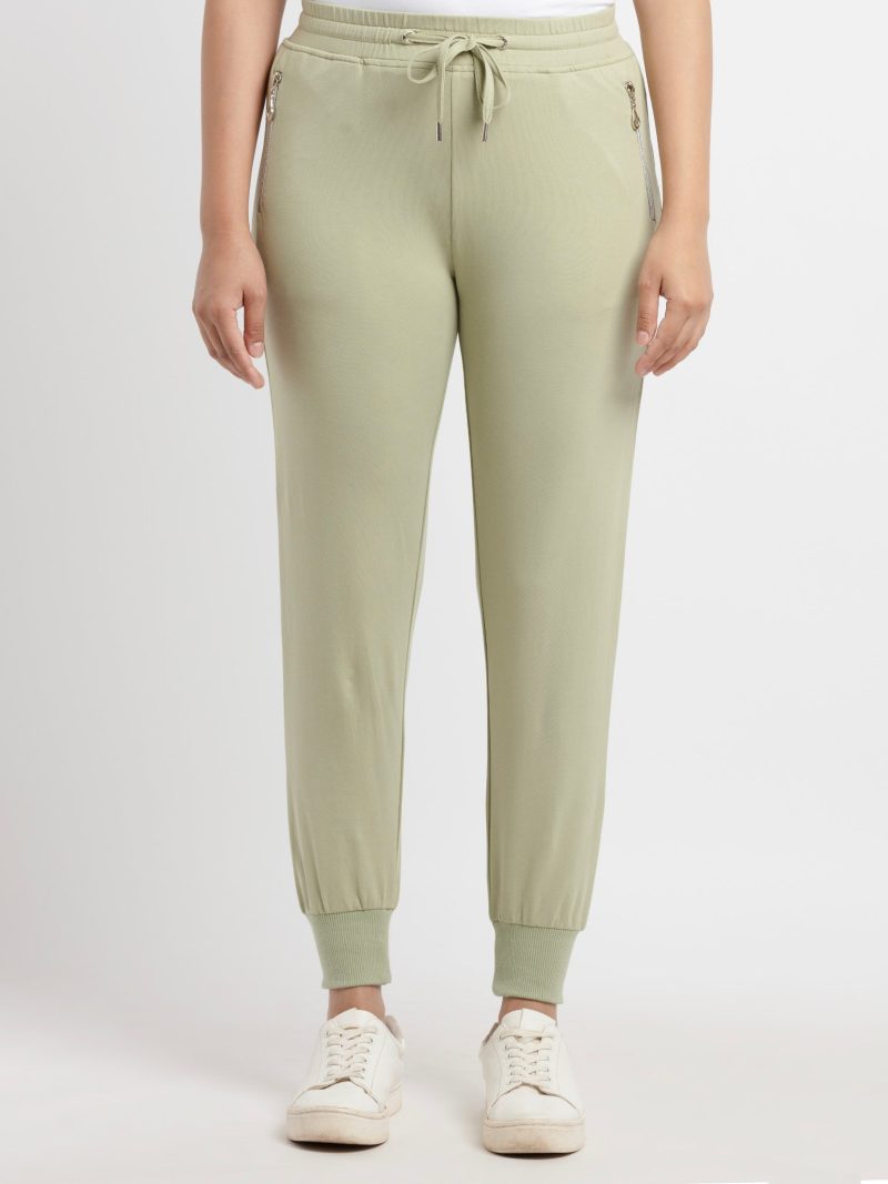 Womens Solid Regular Fit Joggers