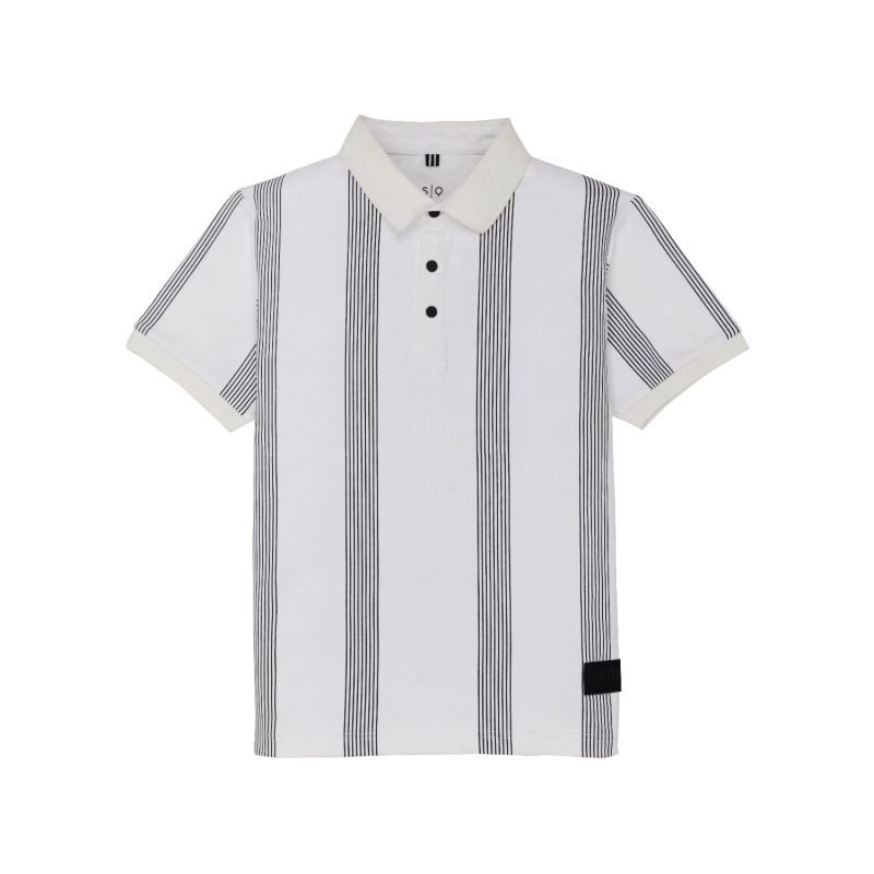 Status Quo Boys Verticle Striped Polo T-Shirt
