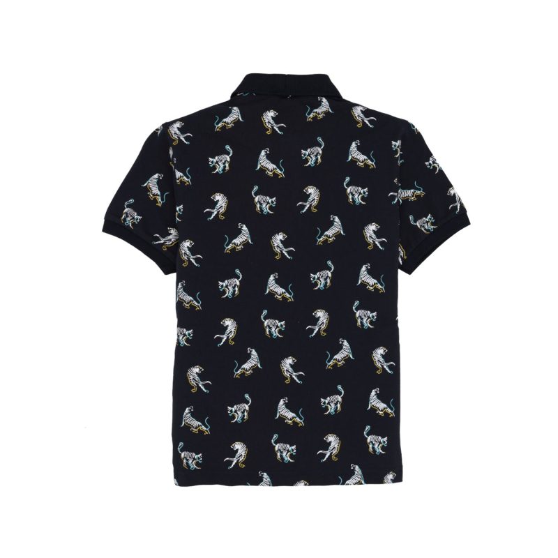 Status Quo Boys Animal Print Polo Collar Half Sleeves Regular Fit Tshirt