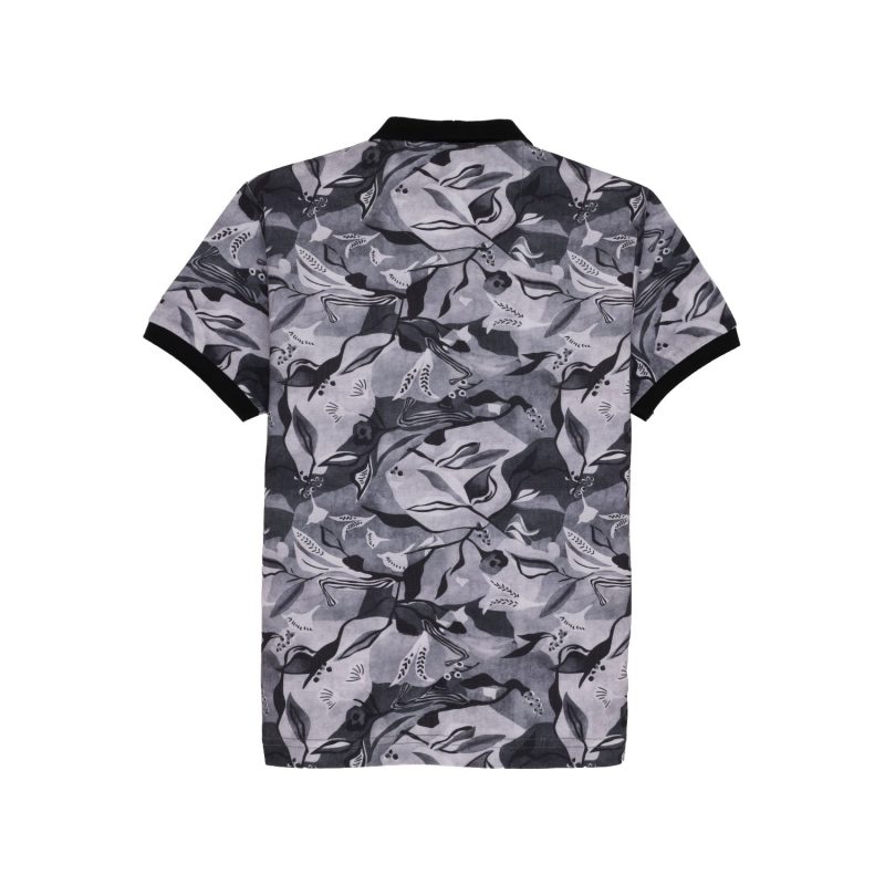 Status Quo Boys Abstract Print Polo Collar Half Sleeves Regular Fit Tshirt