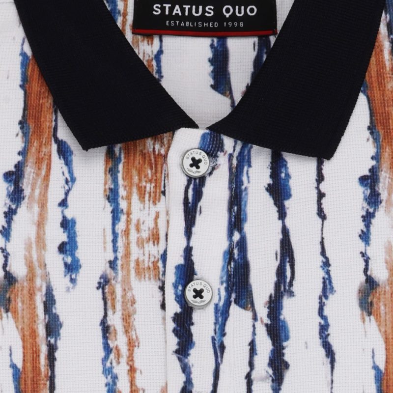 Status Quo Boys Printed Polo Collar Half Sleeves Regular Fit Tshirt